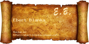 Ebert Blanka névjegykártya